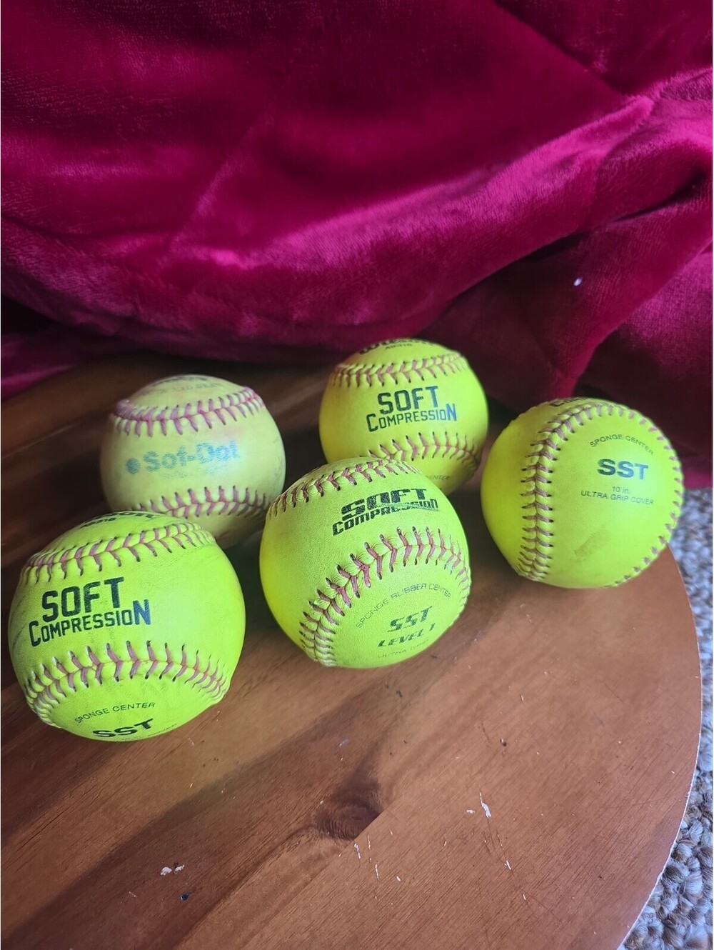 lot of 5 Soft Training softballs 10 inch  Wilson Softballs